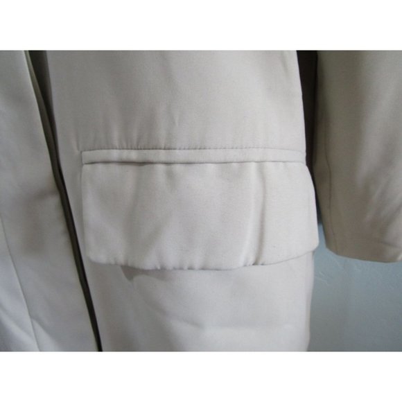 Brooks Brothers Cream Rain Coat Zip Wool Lining Hidden Button Ladies Sz 2 GUC - Picture 12 of 16
